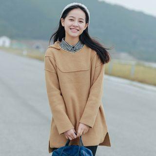 Hooded Loose-fit Long Sweater