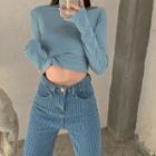 Long-sleeve Top / Pattern Wide-leg Pants