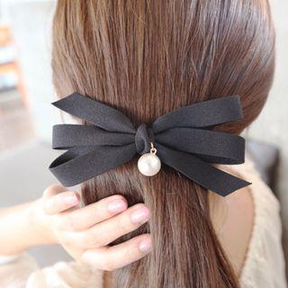 Bow Faux Pearl Hair Clip