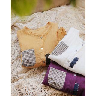 Check-pocket Linen Shirt