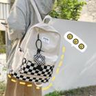 Checkerboard Panel Lightweight Backpack / Bag Charm / Set