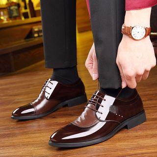 Genuine Leather Pointy Toe Oxfords