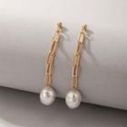 Faux Pearl Drop Earring 1 Pair - 20288 - Gold - One Size
