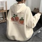 Lettering Peach Print Hoodie