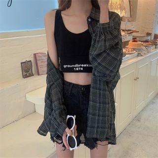 Colour-block Plaid Shirt