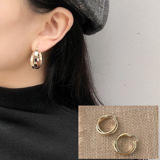 Double Hoop Earring As Shown In Figure - One Size