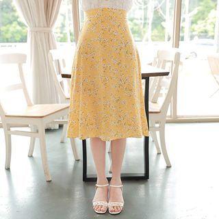 Silky Midi Floral Skirt