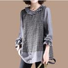 Checked Panel Blouse