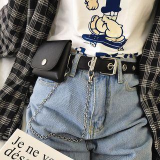 Grommet Belt Bag Black - 105cm