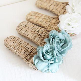 Applique Woven Slippers