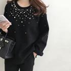Faux-pearl Knit Top