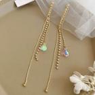 Layered Rhinestone Dangle Earring 1 Pair - Stud Earring - Gold - One Size