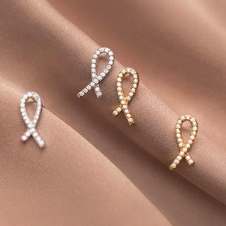 Rhinestone Knot Stud Earring