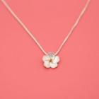 925 Sterling Silver Flower Pendant Necklace Necklace - Sakura - One Size