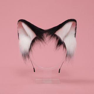 Cat Ear Cosplay Headband Black & White - One Size