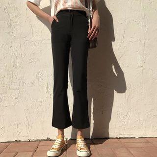 High Waist Cropped Boot-cut Pants