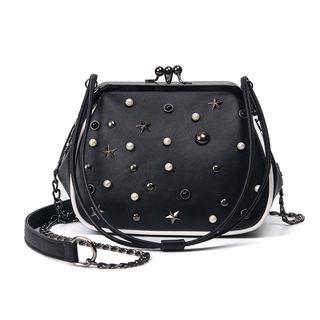 Faux-leather Pearl Cross Bag