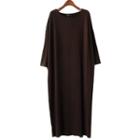3/4-sleeve Slit T-shirt Dress