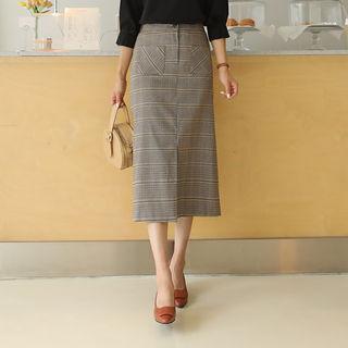 Long Houndstooth Skirt