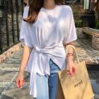 Knot-front Boxy T-shirt