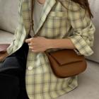 Single-breasted Plaid Blazer Yellow - One Size