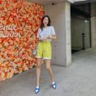 Zip-fly Color Wash Shorts