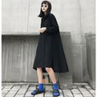 Loose-fit Shirtdress Black - One Size