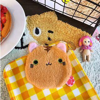 Cat Furry Coin Purse Orange - One Size