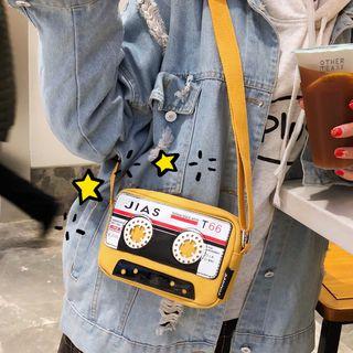 Cassette Tape Print Crossbody Bag