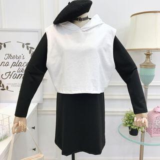 Set: T-shirt Dress + Sleeveless Hooded Top