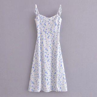 Leopard Print Spaghetti-strap A-line Dress