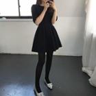 Short-sleeve Textured A-line Dress