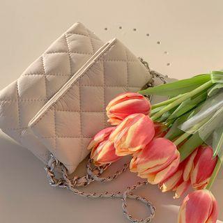 Chain Quilt Foldover Shoulder Bag