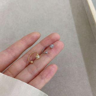 Star Rhinestone Stainless Steel Swing Earring