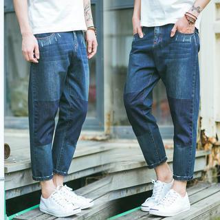 Washed Panel Jeans