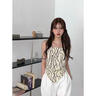 Printed Bow-back Camisole Top Almond - One Size