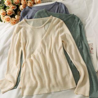 Asymmetrical Wrapped Light Knit Top