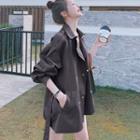 Puff Sleeve Drop Shoulder Trench Jacket