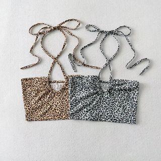 Halter Leopard Print Camisole Top