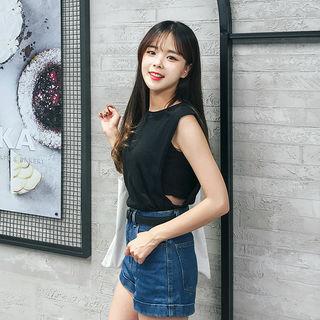 Mock Two-piece Colored Tank Top