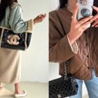 Collarless Two-way Faux-shearling Jacket