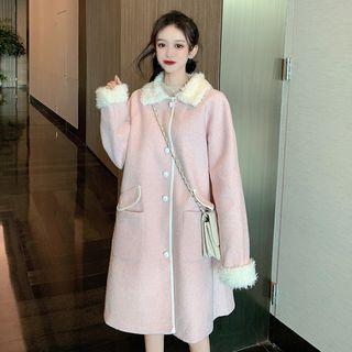 Furry-trim Woolen Jacket