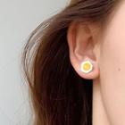Mismatch Egg Ear Stud 1 Pair - As Shown In Figure - One Size