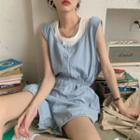 Denim Overalls As Shown In Figure - One Size
