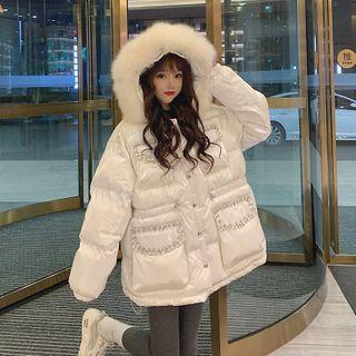 Fluffy Trim Hooded Padded Jacket
