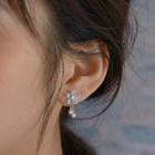 Flower Rhinestone Sterling Silver Earring 1 Pair - Flower - Light Blue - One Size
