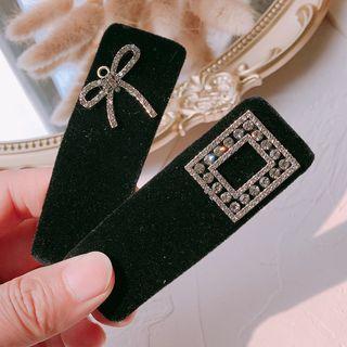 Rectangular-shaped Zircon Hair Clip