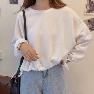 Drawstring Hem Long-sleeve Sweatshirt
