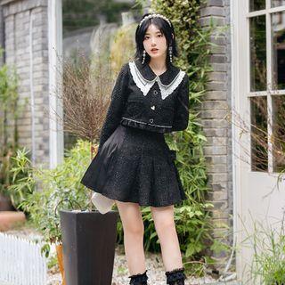 Collar Button Jacket / A-line Skirt