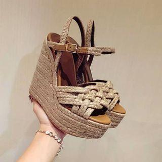 Woven Strap Espadrille Wedge Sandals